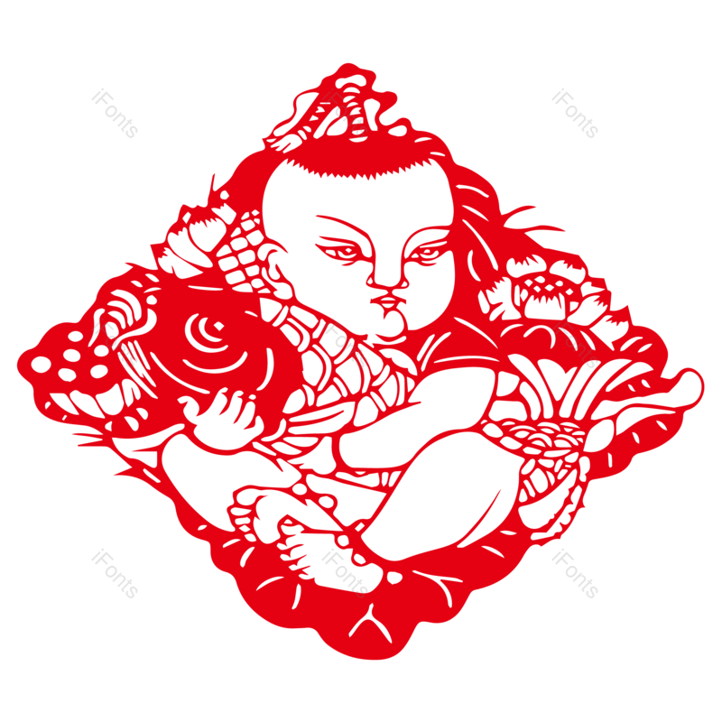 中国风图片,窗花元素,剪纸PNG,喜庆免抠素材